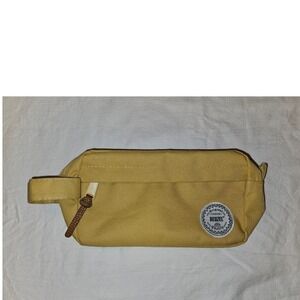 Reuzel Mustard Yellow Canvas Toiletry Bag Travel Grooming Pouch Logo